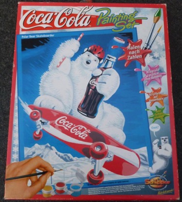 P9284-1 € 7,50 coca cola schilderen op nummers 24x30 ( al klaar) met lijst